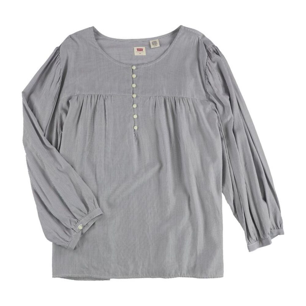 Levi's Womens Halsey Crop Knit Blouse, Blue, Plus Size, 1X, DM